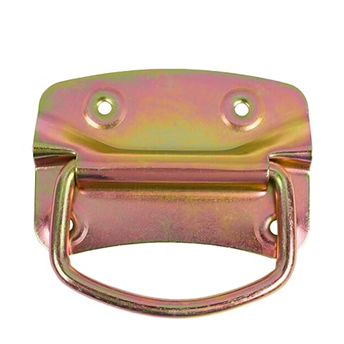 PRIOstahl Kistengriff mit Arretierung Klappgriff Griff Truhengriff Möbelgriff x 1 Stück Ausführung: Gelb Verzinkt 100 x 70 mm inklusive Befestigungsschrauben für Boxen Truhen Türen aus Stahl von PRIOstahl