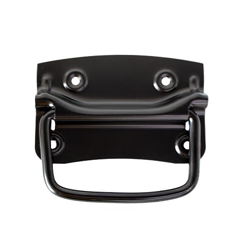 PRIOstahl Kistengriff mit Arretierung Klappgriff Griff Truhengriff Möbelgriff x 1 Stück Ausführung: Schwarz 120 x 80 mm inkl. Befestigungsschrauben für Boxen Truhen Kisten Türen aus Stahl von PRIOstahl