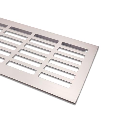 Lüftungsgitter Aluminium | 100mm x 400mm | Farbe: Edelstahl - gebürstet | Lüftungs Gitter Alu | Stegblech | Belüftungsgitter | Heizungsgitter | Belüftungsgitter/Lüftung von PRIOstahl