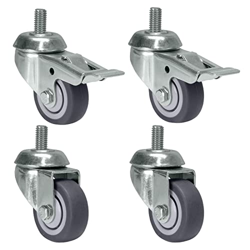 PRIOstahl Möbelrollen mit Rückenloch 50mm Set mit Bremse - Transportrollen Lenkrollen bis 160kg Schwerlastrollen - Spurlos Abrollende Rollen f. Möbel Arbeitstisch Werkstatt Rollbrett Transportroller PRIOstahl Möbelrollen mit Rückenloch 50mm Set mit Bremse - Transportrollen Lenkrollen bis 160kg Schwerlastrollen - Spurlos Abrollende Rollen f. Möbel Arbeitstisch Werkstatt Rollbrett Transportroller von PRIOstahl