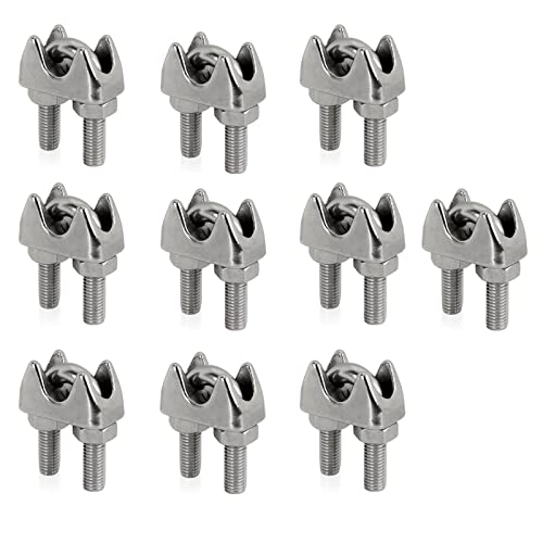 PRIOstahl Drahtseilklemme 10x Bügelklemmen 12mm Edelstahl V4A Seilklemme Korrosionsbeständig Indoor/Outdoor Hochwertig Rostfrei Klemmen Set von PRIOstahl