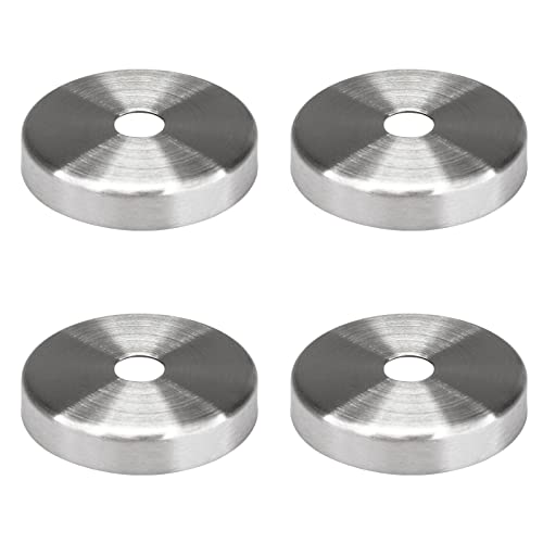PRIOstahl Abdeckrosetten Rosetten Rundrosetten Rohrrosette Wandabschluss x 4 Stück Ø 45 mm mit Mittelbohrung Ø 12,4 mm Abdeckung für Handlaufhalter Rohre Rundrohre Rohrleitung aus Edelstahl V2A von PRIOstahl