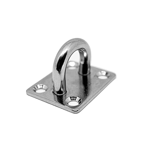 PRIOstahl Augplatten Zurröse Deckenöse Decksplatte Platte Mastplatte - 40 x 50 mm x 1 Stück Wandöse Decksplatte Schwerlast Ankerplatte Mastplatte Öse Sonnensegel Boxsack Seilzug aus Edelstahl V2A von PRIOstahl