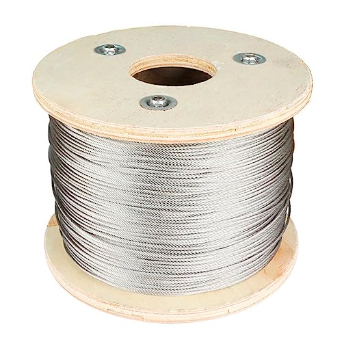 PRIOstahl Drahtseil Edelstahlseil Stahlseil Spannseil Draht Geländerseil Edelstahldraht 7x7 Reling - 15 Meter Seil Ø 5 mm zum Sichern Heben Aufhängen Dehnbar Flexibel Rostfrei aus Edelstahl V4A von PRIOstahl