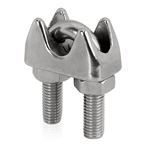 PRIOstahl Drahtseilklemmen Seilklemme Klemme für Drahtseil Bügelseilklemme U-Bolzen Drahtseilkausche - 1 Stück 4mm Seil Seilverbinder Seilspanner Draht Drahtklemmen Edelstahlseil aus Edelstahl V4A von PRIOstahl