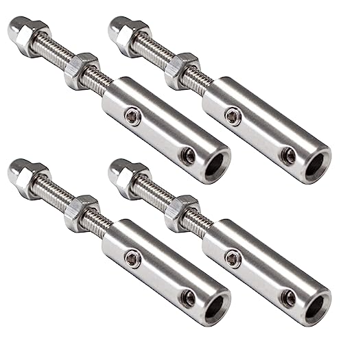 PRIOstahl Drahtseilterminal Schraubterminal Spannterminal Seilterminal mit Gewindestift - 4 Stück für Drahtseil 4 mm bis 6 mm zur Befestigung Abspannung von Drahtseilen Rostfrei aus Edelstahl V2A PRIOstahl Drahtseilterminal Schraubterminal Spannterminal Seilterminal mit Gewindestift - 4 Stück für Drahtseil 4 mm bis 6 mm zur Befestigung Abspannung von Drahtseilen Rostfrei aus Edelstahl V2A von PRIOstahl
