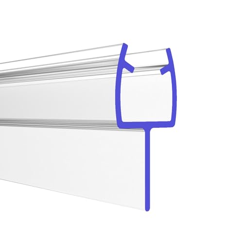 PRIOstahl Duschdichtung Dichtung mit Gummilippe Dichtungsprofil - 1 x Transparente Duschtürdichtung für Glasstärke: 6 mm Länge: 2 Meter Wasserabweiser für Duschtüren Glastüren Duschwand Bad von PRIOstahl