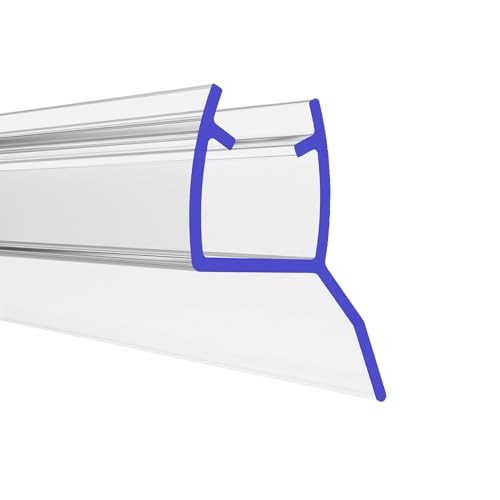 PRIOstahl Duschdichtung Dichtung mit Gummilippe Dichtungsprofil - 1 x Transparente Duschtürdichtung für Glasstärke: 6 mm Länge: 2 Meter Wasserabweiser für Duschtüren Glastüren Duschwand Bad von PRIOstahl