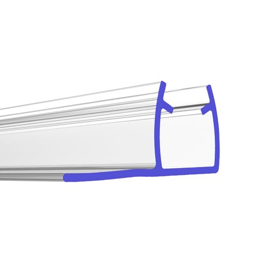 PRIOstahl Duschdichtung Dichtung mit Gummilippe Dichtungsprofil - 1 x Transparente Duschtürdichtung für Glasstärke: 8 mm Länge: 2 Meter Wasserabweiser für Duschtüren Glastüren Duschwand Bad von PRIOstahl