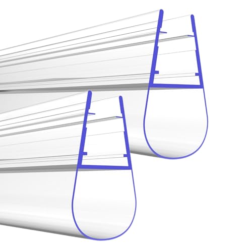 PRIOstahl Duschdichtung Dichtung mit Gummilippe Dichtungsprofil - 2 x Transparente Duschtürdichtung für Glasstärke: 8 mm Länge: 1 Meter Wasserabweiser für Duschtüren Glastüren Duschwand Bad von PRIOstahl