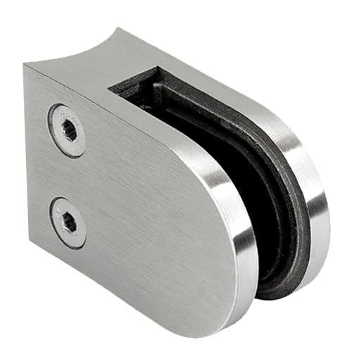 PRIOstahl Glashalter 1 Stück Glasklemmen Klemmhalter Glasplattenhalter 63 x 45 x 30 mm mit Sicherungsstift Anschluss: 42,4 mm für Glas 8,76 mm Geländer Balkon aus Edelstahl V2A von PRIOstahl