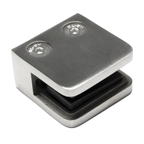 PRIOstahl Glashalter Glasklemmen Klemmhalter Glasplattenhalter - 1 Stück Größe: 45 x 45 x 25-27 mm Anschluss: Flach - für Glas 3 mm Geländerbau Sichtschutz aus Edelstahl V2A PRIOstahl Glashalter Glasklemmen Klemmhalter Glasplattenhalter - 1 Stück Größe: 45 x 45 x 25-27 mm Anschluss: Flach - für Glas 3 mm Geländerbau Sichtschutz aus Edelstahl V2A von PRIOstahl