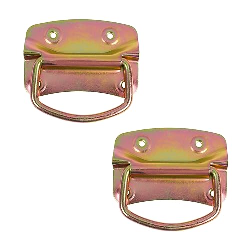 PRIOstahl Kistengriff mit Arretierung Klappgriff Griff Truhengriff Möbelgriff x 2 Stück Ausführung: Gelb Verzinkt 100 x 70 mm inklusive Befestigungsschrauben für Boxen Truhen Türen aus Stahl von PRIOstahl