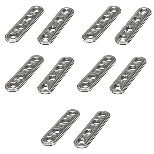 PRIOstahl Lochplatte Flachverbinder Holzverbinder Verbindungsplatte Nagelblech - 79mm x 15mm 10 Stück Platte 4 Löcher Verbinden Befestigen Holz Metall Flach Metallverbinder aus Edelstahl V2A von PRIOstahl