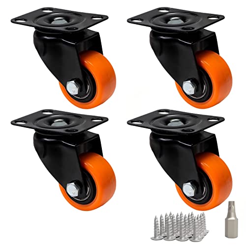 PRIOstahl Möbelrollen Bremsrollen Schwerlastrollen Transportrollen Orangene Premium Rollen - 4 x Lenkrollen ohne Bremse 40 mm + Befestigungsschrauben und Bit für Möbel Schränke Spurlos & Leise PRIOstahl Möbelrollen Bremsrollen Schwerlastrollen Transportrollen Orangene Premium Rollen - 4 x Lenkrollen ohne Bremse 40 mm + Befestigungsschrauben und Bit für Möbel Schränke Spurlos & Leise von PRIOstahl