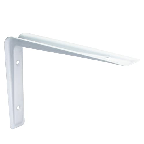 PRIOstahl Regalträger Stahlwinkel Regalwinkel Regalhalterung Regalkonsole Regalbodenträger - 1 x Träger 155 x 220 mm in Weiß für Regale Regalsystem Wand Winkel Wandregal Wandkonsole aus Stahl von PRIOstahl
