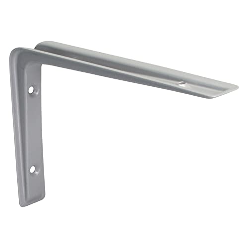 PRIOstahl Regalträger Stahlwinkel Regalwinkel Regalhalterung Regalkonsole Regalbodenträger - 1 x Träger 82 x 120 mm in Grau für Regale Regalsystem Wand Winkel Wandregal Wandkonsole aus Stahl von PRIOstahl