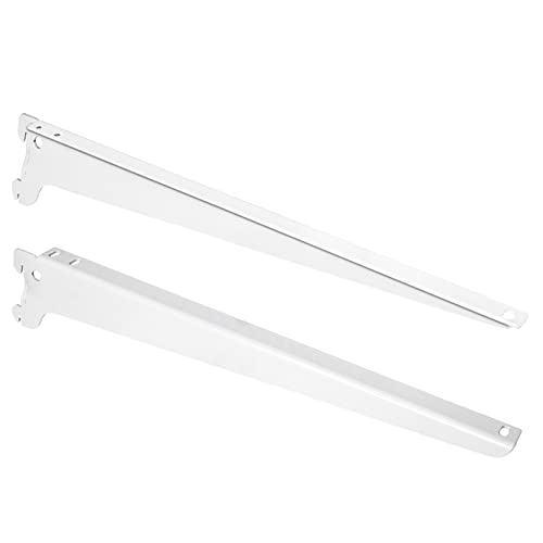 PRIOstahl Regalträger für Wandschienen Regalhalterungen Regalwinkel Regalsystem Regalhalterung - 1 Trägerpaar (2 Stück) 280 mm Farbe: Weiß für Schienen Regalboden Regal Wand Massiv aus Stahl von PRIOstahl