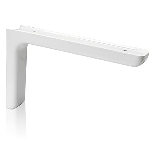 PRIOstahl Regalträger mit Abdeckung Regalwinkel Regalkonsole Regalbodenträger - 1 x Träger 80 x 120 mm in Weiß für Regal Regalböden Wandregal Wandkonsole aus Stahl mit Kunststoffabdeckung von PRIOstahl