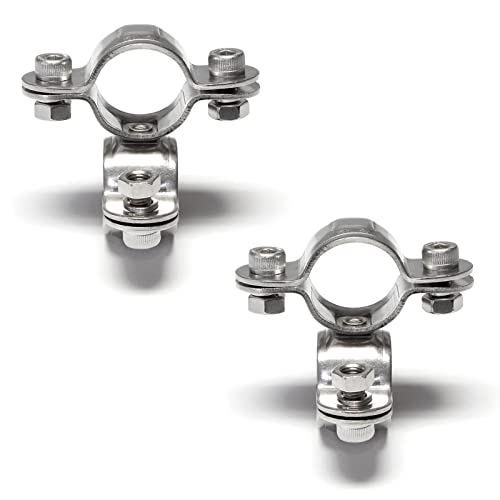 PRIOstahl Rohrschellen Doppelschelle Bügelschelle Schlauchschellen - Rohrschelle doppelt mit Wirbel drehbar 25mm x 2 Stück für Rohrbefestigung Rohrhalterung Rohrklemme Rohr aus Edelstahl V2A von PRIOstahl