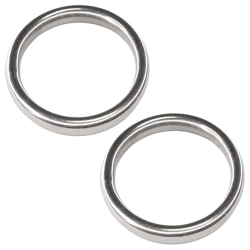 PRIOstahl Rundringe Ringe O-Ringe Edelstahlringe - 2 Stück Größe: 5mm x 30mm - geschweißte polierte runde Ringe geeignet zum Basteln Dekoration Heimwerken & Boots-Sport aus rostfreiem Edelstahl V4A von PRIOstahl