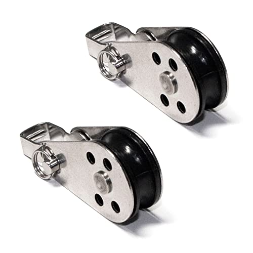 PRIOstahl Seilrolle Umlenkrollen Blockseilrollen Nylonrolle Rollen Flaschenzug Lastrollen x 2 Stück 25 mm für Seile: Ø 6,5 mm Drahtseil Seilwinde Fitness Boot Tragkraft: 350 Kg aus Edelstahl V2A von PRIOstahl