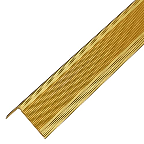 PRIOstahl Treppenkantenprofil Treppenprofil Winkelprofil Selbstklebende Leiste - 1 Stück Farbe: Gold Ausführung: 20 x 30 x 2 mm Länge: 1000 mm geriffelter Treppenkantenschutz aus Aluminium von PRIOstahl