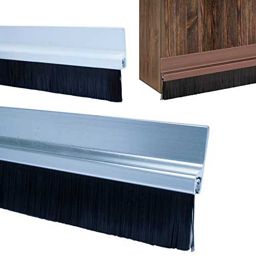PRIOstahl Türdichtung Türbürste Abdeckleisten Bürstendichtung Dichtung - 1 x Türdichtung aus Aluminium 1 Meter Leiste Selbstklebend Bürste Zimmertürdichtung Durchzugstopper Zugluftstopper für Türen… von PRIOstahl