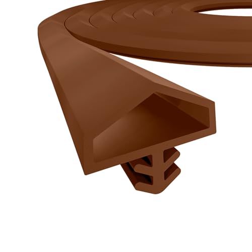 PRIOstahl Türdichtung flexible Dichtung Dichtband Gummidichtung Holztürdichtung - Braun Länge: 25 Meter Falzbreite: 12mm Haustürdichtung Zargendichtung Zugluftstopper für Türen aus Weich-PVC von PRIOstahl