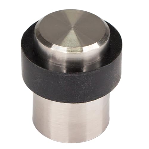 PRIOstahl Türstopper Türhalter Stopper Wandschutz Wandpuffer mit Gummiring - 1 Stück Gesamthöhe: 47mm inkl. Befestigungsmaterial zum Schutz für Türen Wände und Möbel Rostfrei aus Edelstahl V2A von PRIOstahl