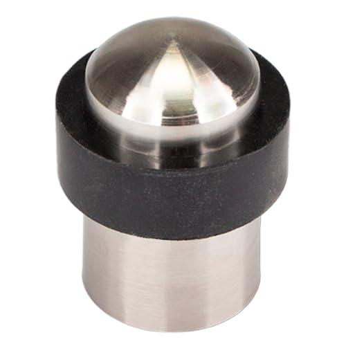 PRIOstahl Türstopper Türhalter Stopper Wandschutz Wandpuffer mit Gummiring - 1 Stück Gesamthöhe: 53mm inkl. Befestigungsmaterial zum Schutz für Türen Wände und Möbel Rostfrei aus Edelstahl V2A von PRIOstahl