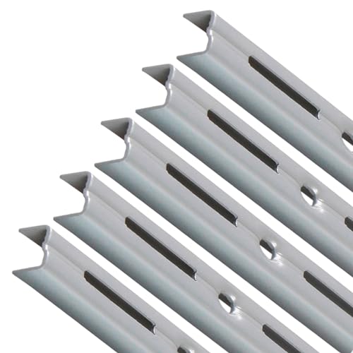 PRIOstahl Wandschienen für Regalträger - 5 x Schienen | 1-reihig | Länge: 2000 mm | Silber | Wandhalterung zur flexiblen Montage von Regalsystemen Regalhalter Regalbodenträger Wandregal aus Stahl von PRIOstahl