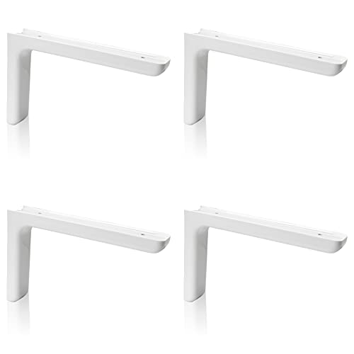 PRIOstahl Regalträger mit Abdeckung Regalwinkel Regalkonsole Regalbodenträger - 4 x Träger 115 x 185 mm in Weiß für Regal Regalböden Wandregal Wandkonsole aus Stahl mit Kunststoffabdeckung von PRIOstahl