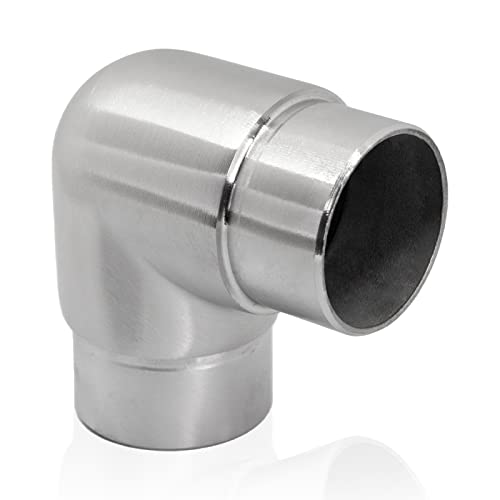 PRIOstahl Rundbogen Rohrbogen Rohrverbinder Steckfitting Eckverbinder Rund 90 Grad - 1 Stück Ø 42,4 mm für Rundrohre Rohr Handlauf Verbindung zum Stecken Geländerbau Rostfrei aus Edelstahl V2A von PRIOstahl
