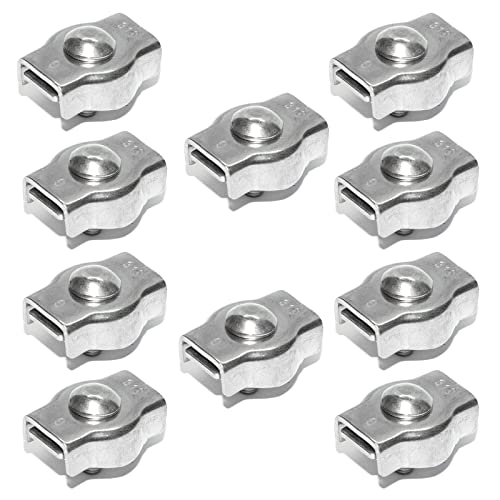 PRIOstahl Simplexklemmen Seilklemmen Drahtseilklemme Drahtseil Klemme - 2mm x 10 Stück mit Sicherungsmutter Seilwerk Stahlseil Seilendverbindung Seilspanner Verbinder Klemmen aus Edelstahl V4A von PRIOstahl