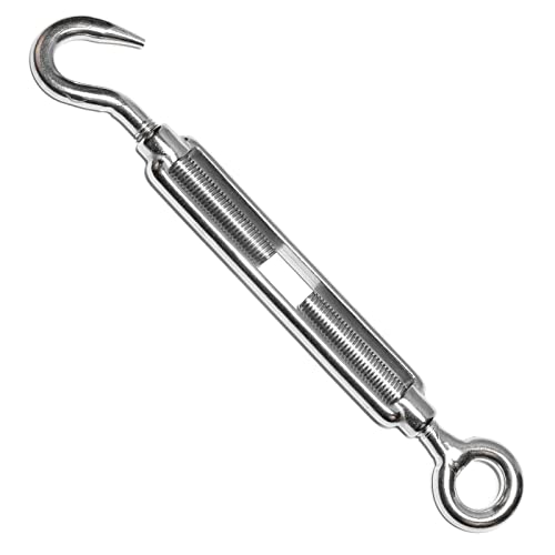 PRIOstahl Spannschloss Spannverschluss Seilklemme Spannschraube Seilspanner - M8 x 1 Stück Öse/Haken für Drahtseil Spanner Seil Wantenspanner Planenbefestigung Verbindung aus Edelstahl V4A von PRIOstahl