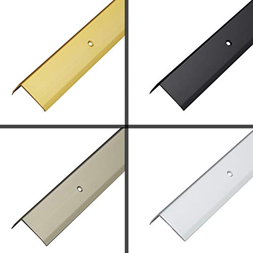Treppenkantenprofil von PRIOstahl | Treppenkante für Treppen | Aluminium - Winkel 20 x 35mm | Farbe Gold | Länge 900mm| Vorgebohrt inklusive Schrauben und Dübel von PRIOstahl