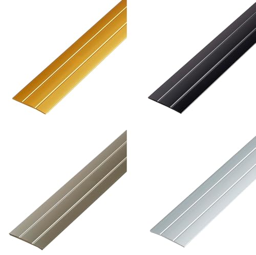 Übergangsleiste | Übergangsprofil | Übergangsschiene flach | Ausgleichsprofil | Aluminium Abdeckleiste | Bodenschiene | Farbe: Bronze | Länge 1340mm | 37mm Breit | Selbstklebend von PRIOstahl