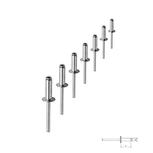 Blindnieten Flachkopf 3,2 x 8 mm - 1000 Stück Popnieten Nieten von PRITEX