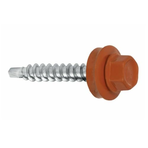 Bohrschrauben 4,8 х 55 mm 200 Stück RAL: 8004 - Kupferbraun Trapezblechschrauben - 03130255 von PRITEX