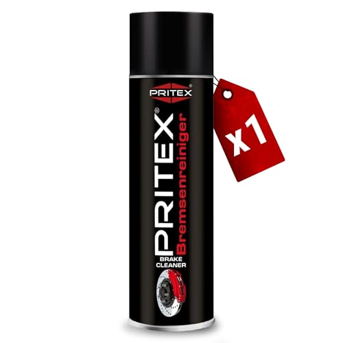 PRITEX – Bremsenreiniger Spray 500 ml – Auto Teilereiniger zur Entfettung von Bremsen, Kupplungen, Motor- & Maschinenteilen – rückstandsfrei & umweltneutral von PRITEX