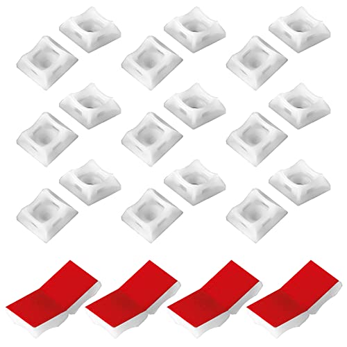 PRITEX - Klebesockel für Kabelbinder Natur | 100 Stück | selbstklebend | Größe: 20 x 20 mm | für Kabelbinder bis max. 3,6 mm | Montagesockel | UV Beständig von PRITEX