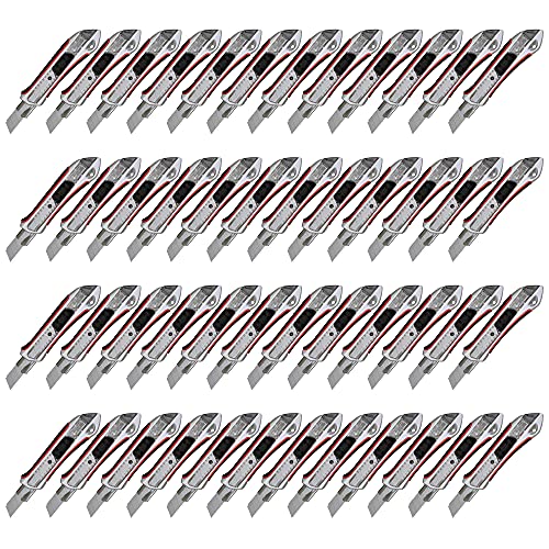 Pemium Cuttermesser 18 mm Teppichmesser 6 Stück Alu Druckguss gummierter Griff | Profi Cutter für 18 mm Abbrechklingen von PRITEX
