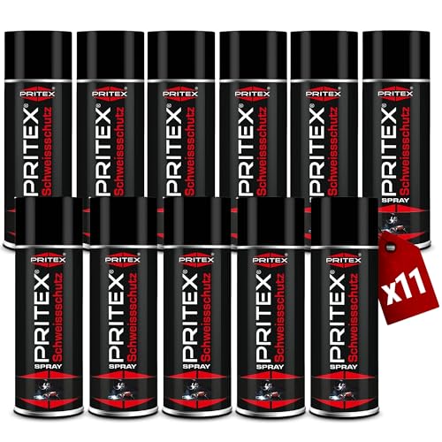 PRITEX – Schweißschutzspray 11 x 400 ml reinigt Schweißdüsen & verhindert das Anhaften von Schweißspritzern – silikonfreies Schweiß-Trennspray bietet lückenlosen Schutz beim Schweißen – Schweißspray PRITEX – Schweißschutzspray 11 x 400 ml reinigt Schweißdüsen & verhindert das Anhaften von Schweißspritzern – silikonfreies Schweiß-Trennspray bietet lückenlosen Schutz beim Schweißen – Schweißspray von PRITEX