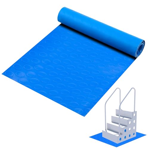 Schwimmbadleitermatte Groß Pool schutzmatte: PRITOK 90x40CM Schwimmbadleiter Matte Poolleiter Anti-Rutsch-Matte mit Rutschfester Textur für Schritte Treppen Leitern von PRITOK