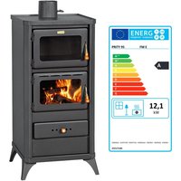 Prity - Holzofen fm e mit Backfach – 12,1 kW – Graphitschwarz – Energieklasse a – Backfach mit integriertem Thermometer von PRITY