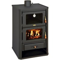 Prity - Stufa a legna con forno. Per cucinare e riscaldare. 14KW di potenza di riscaldamento - black von PRITY