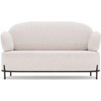 2/3-Sitzer Sofa - Bezug aus Bouclé-Stoff - Baman Weiß - Metall, Holz, Boucle - Weiß von PRIVATEFLOOR
