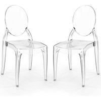 2er-Pack transparente Esszimmerstühle - Estilo Victoria von PRIVATEFLOOR