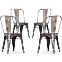 4er Pack Esszimmerstühle - Industriedesign - Neuauflage- Stylix Metallic bronze - Stahl - Metallic bronze von PRIVATEFLOOR